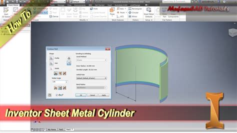 inventor sheet metal contour roll